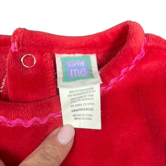 Little Me Baby Girl Velour Footie Pajamas Sleeper 6 Months Rainbow Floral - Picture 4 of 6